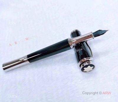 Replica Mont Blanc Fountain Pens Princess Monaco Silver trim Fountain